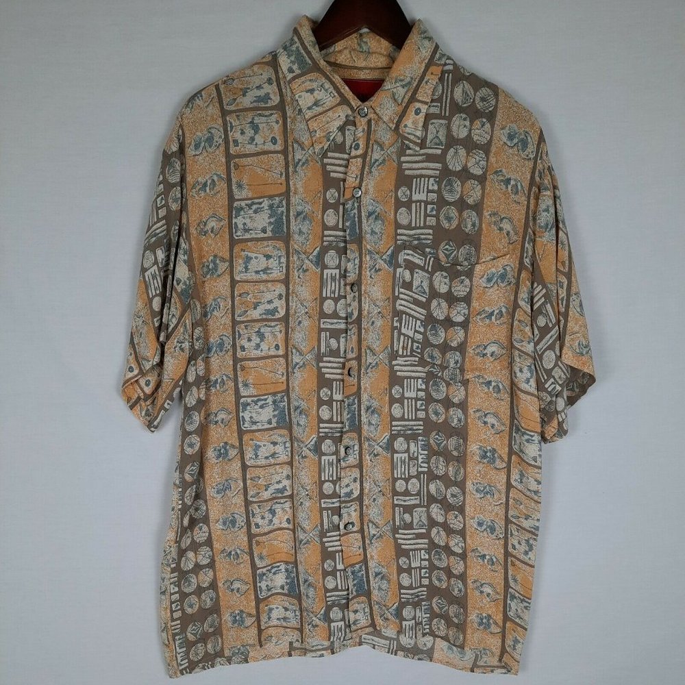 Vintage Xers Hawaiian Shirt Men's Medium Made in USA 100% Rayon